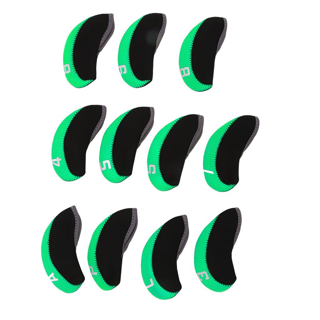 11PCS Golf Club Head Covers Neoprene Numbered Golf Club Head Protector for Outdoor Courts Green