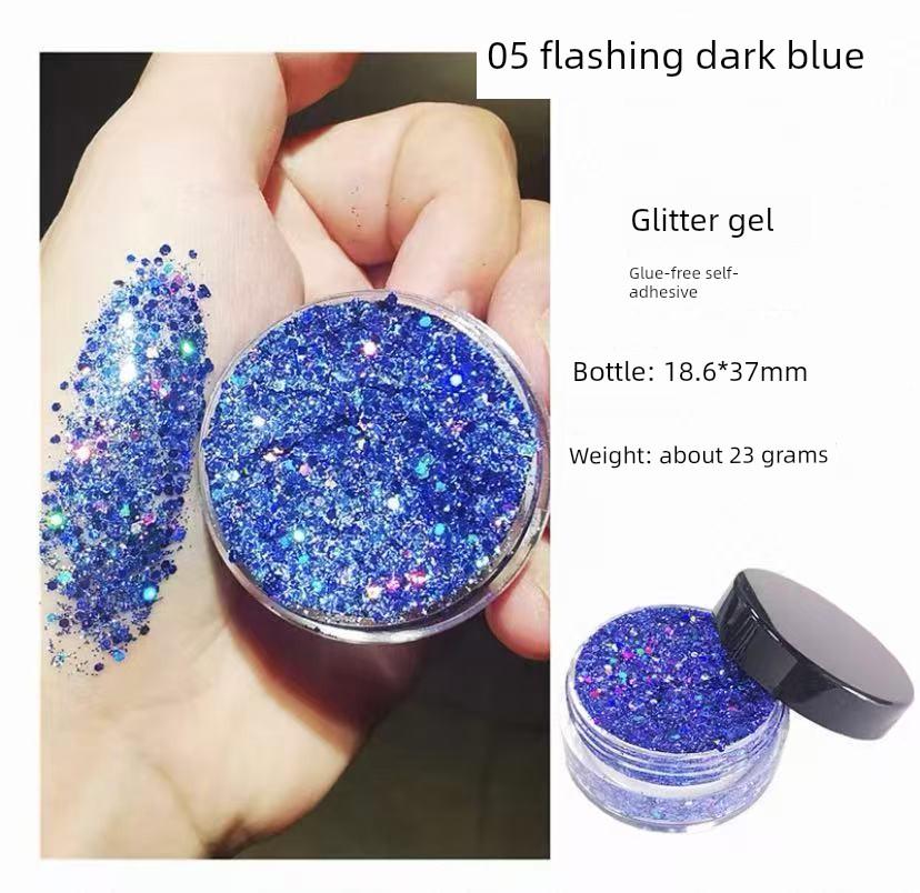 Specialized Makeup for Performances, Stage Makeup, Glitter and Rhinestone Face Gel, Hair and Eye Shadow, Sparkling Hair Glitter