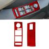 2Pcs For BMW X5 2000-06 Red Carbon Fiber Window Lift Switch Panel Frame Cover