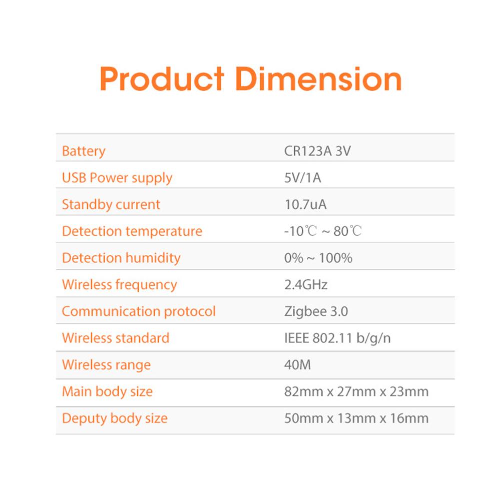 Tuya APP Door Open/Closed Detectors Security Protection ZigBee Alarm Detector 2.4GHz Wireless Door Window Sensor for Home Office