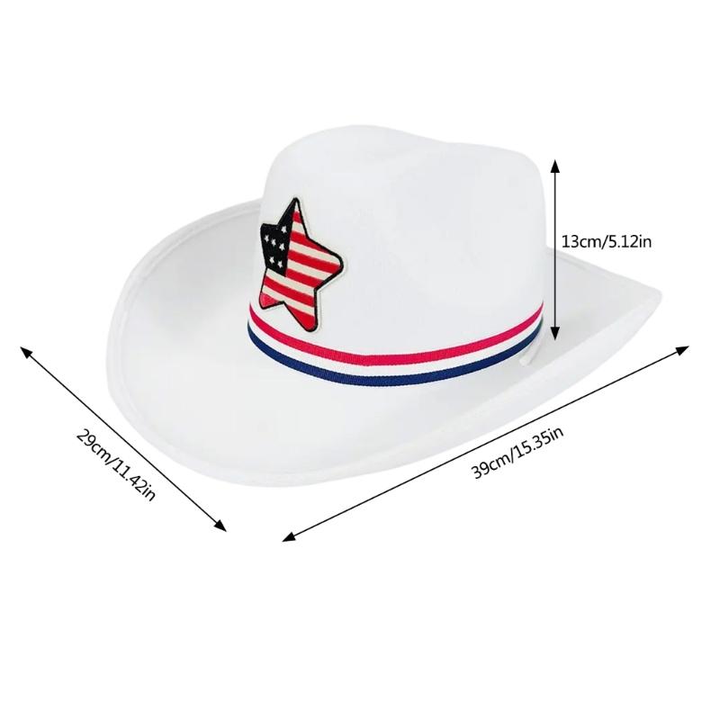 Independence Day Denims Hat Outdoor Activity Western Hat Sun Protection Hat for Festivals and Outdoor Parties