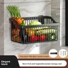 No-Drill Multifunctional Wall-Mounted Spice Rack Kitchen Storage Organizer Salt Seasoning Jar Vegetable Basket Rack