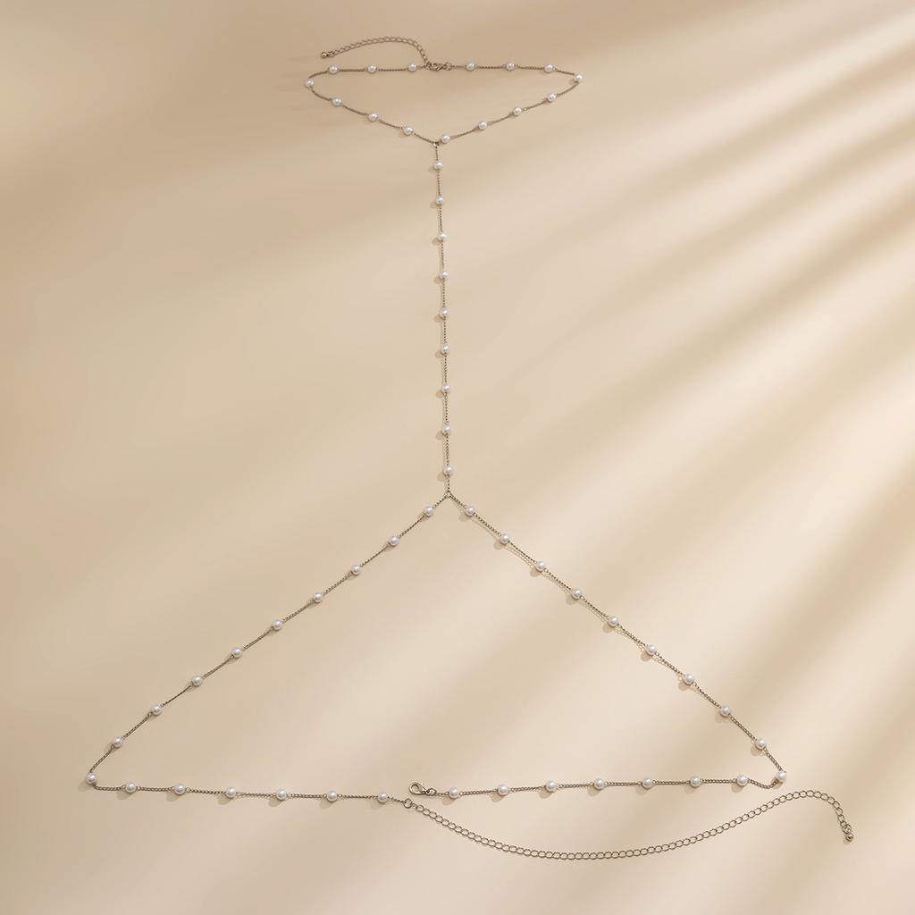 Beach wind bikini neck waist chain breast chain, imitation pearl chain sexy body chain female