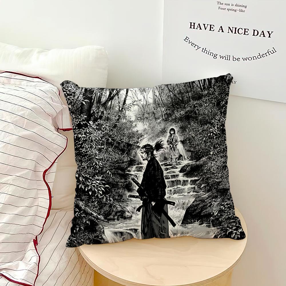 Manga Vagabond Cool Pillow Case Sofa Living Room Bedroom Headboard Backrest Cushion Square Cushion Nap Time