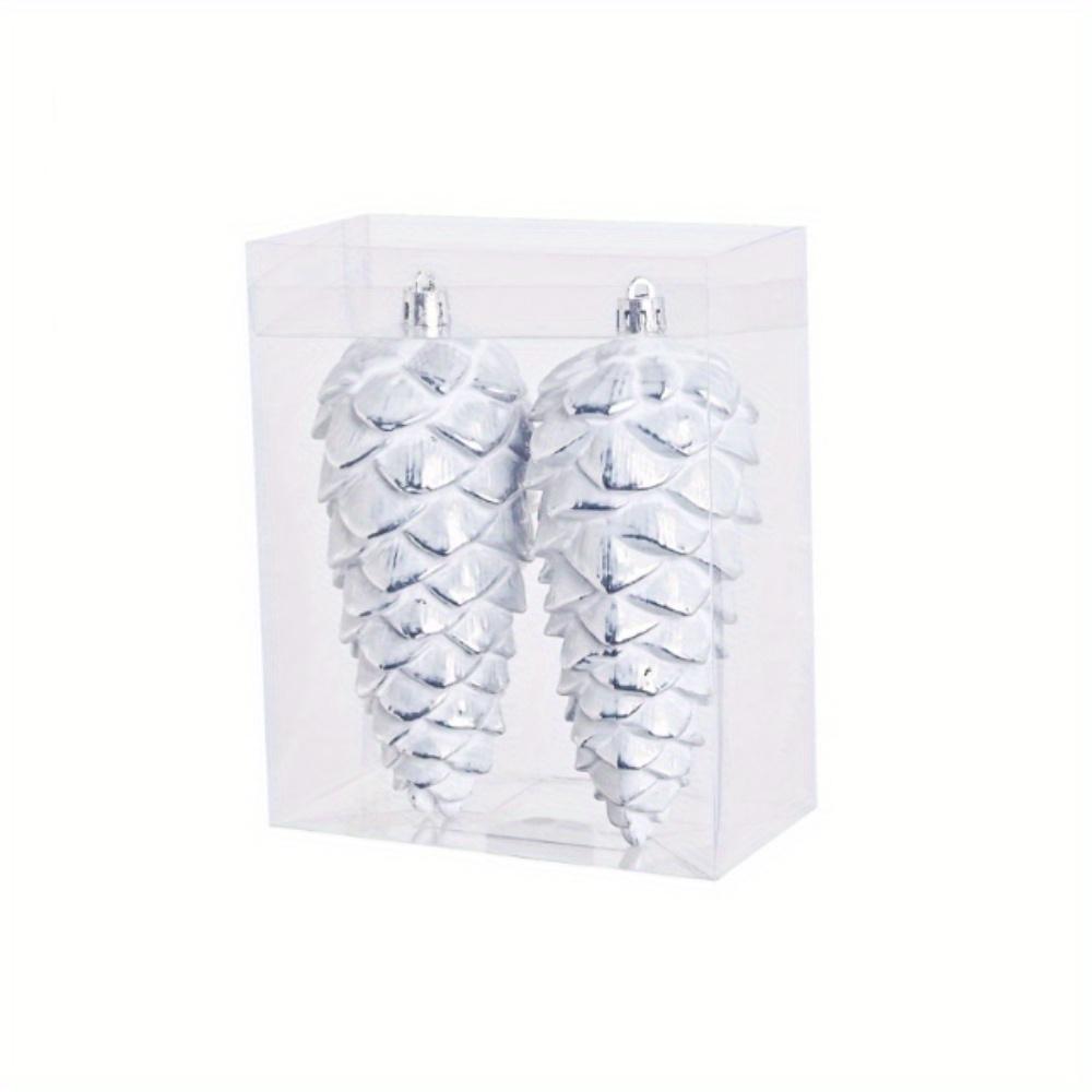 2 шт. Рождественские украшения, пластиковая имитация сосновой шишки, подвеска в виде большого листа сосны, выдувное формованное украшение в виде сосновой шишки 2pcs