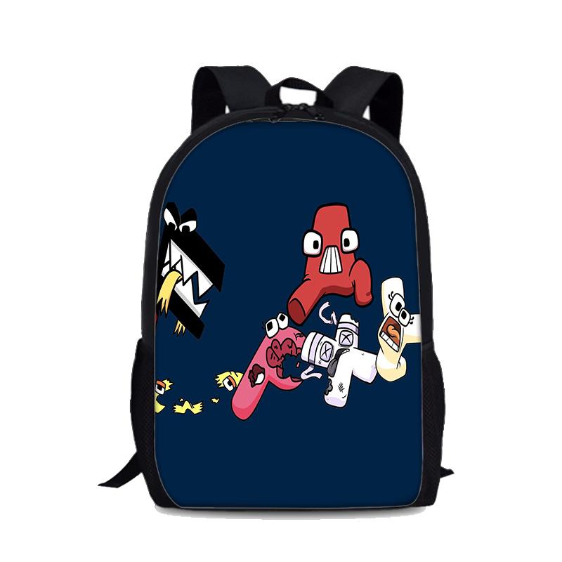 Game Alphabet Lore Kids Backpack School Bag 40cm/15.7inch Backpack Lightening Zipper Backpack Book Bags for Boys Girls Best Gift