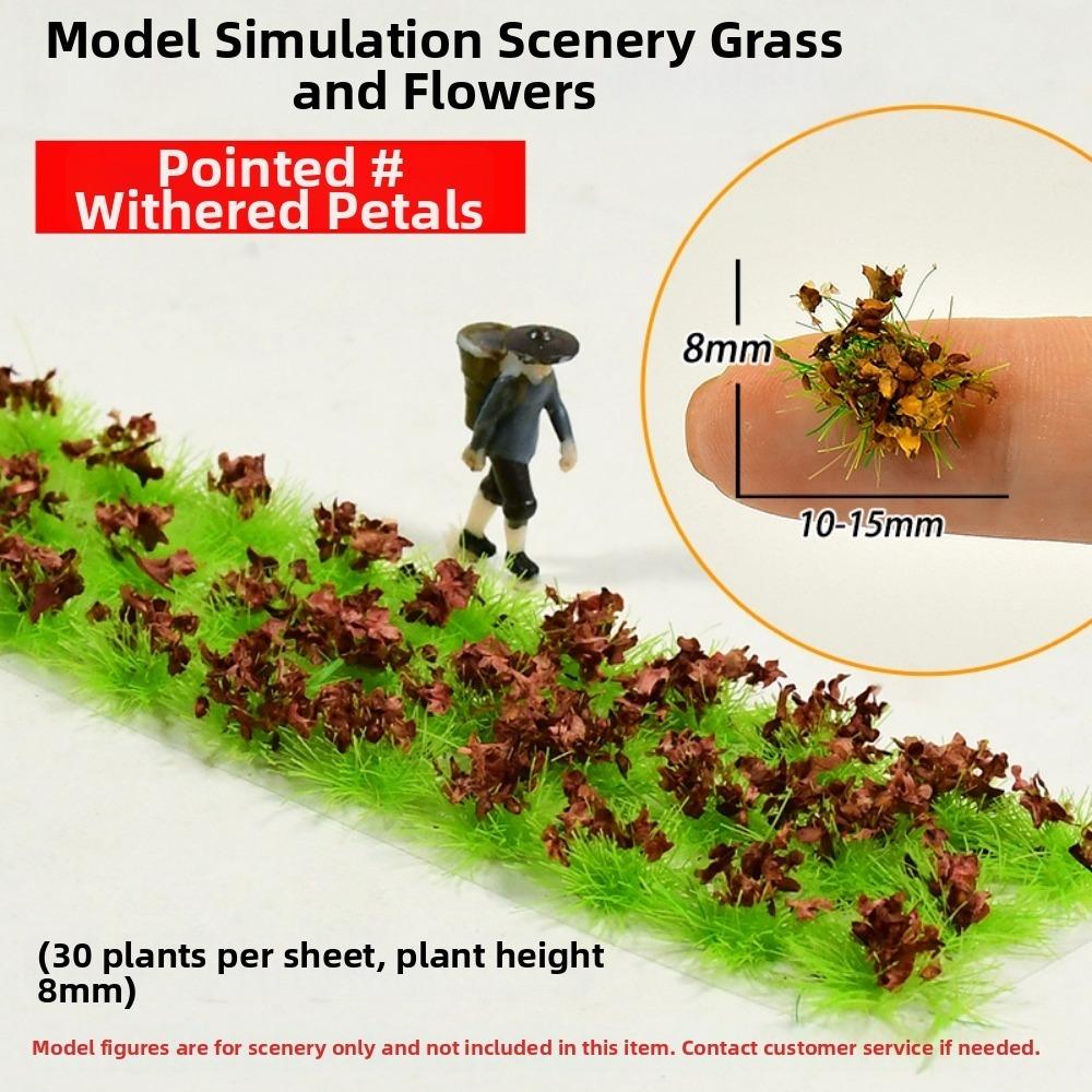 30pcs/set Plastic Simulated Flower Clusters Multicolors Landscape Wargame Grass Tufts хаки