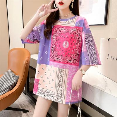 2024 sommer übergroße grafische t-shirts Top koreanische Casual lose kurzarm T-shirts Frauen Harajuku Große größe lila Tops junge Weibliche streetwear