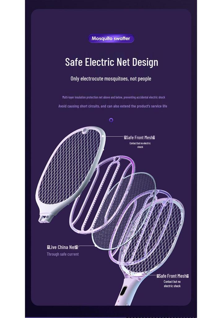 2025 Purple 3-in-1 Electric Mosquito Swatter & Killer Lamp with Automatic Luring