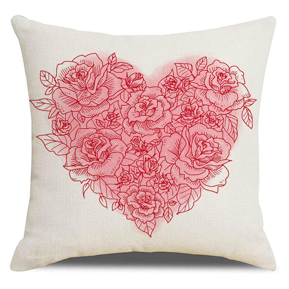 Valentine's Day Pillow Cover New Letter Love Sofa Cushion Cover Short Plush Cushion Pillow