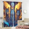 2pcs, 2D FLAT PRINTING Curtains (Without Rod) Lunar Wolves Popular Fashionable Curtains Versatile Durable Polyester Curtains