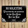 Traditional Iron Tin Sign In Gothic No Soliciting Dark Humor Wall Hanging Multipurpose Home  Office Decor Unframed Metal