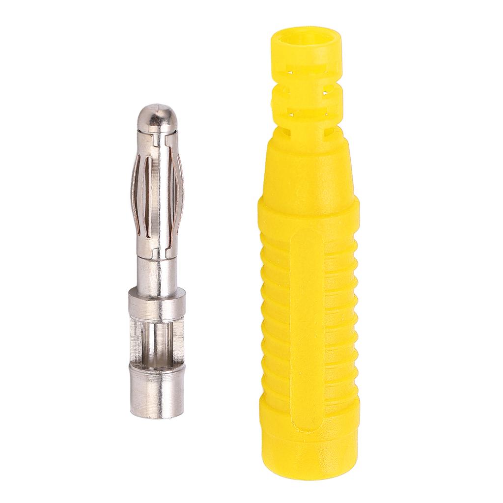 10pcs Metal Banana Plugs Red Copper 4mm Male Connector Plugs with Housing for Testing EquipmentYellow