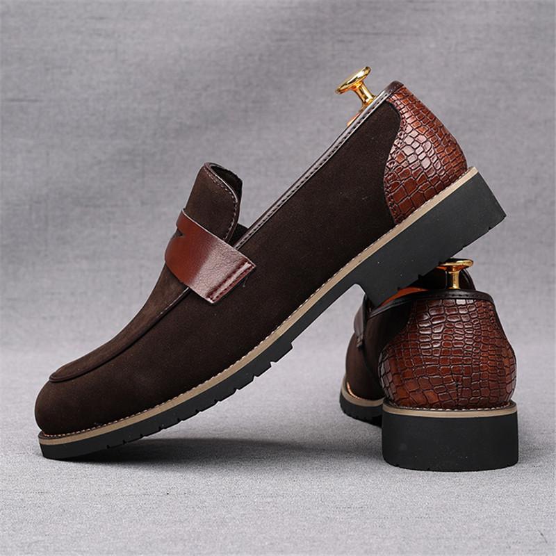 Fashion Luxury Fashion Men's Suede Leather Casual Shoes Male Flats Penny Loafter Homecoming Wedding Dress Prom Zapatillas Hombre