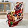 Festive Koala with Gingerbread Pattern Blanket Flannel Material Soft Warm for All Seasons, Home Outdoor Camping Picnics RV