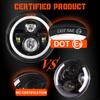 7 Inch Moto Car Led Headlight H4 Round Headlight with Amber Turn Signal For Jeep Wrangler JK TJ Headlamps 7" Headlight