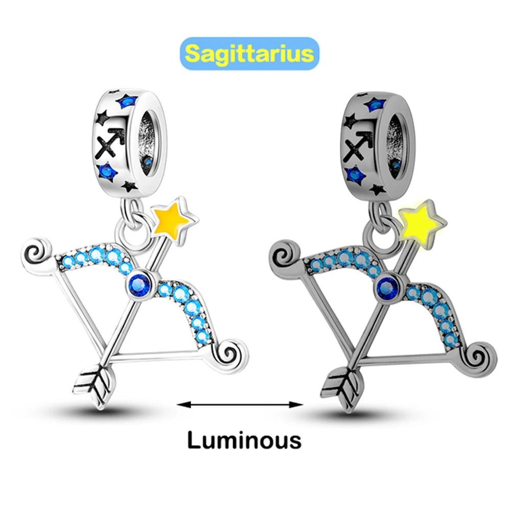 Copperluminous Twelve Constellations Leo Capricorn Charms Beads Fit Original Bracelets For Women Diy Fine Jewelry