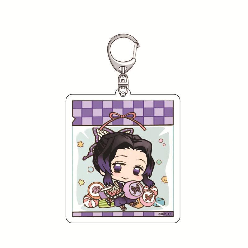 Anime Demon Slayer Keychain Acrylic Pendant Tanjiro Kamado Nezuko Zenitsu Agatsuma Creative Pendant Accessory Gift for Fans