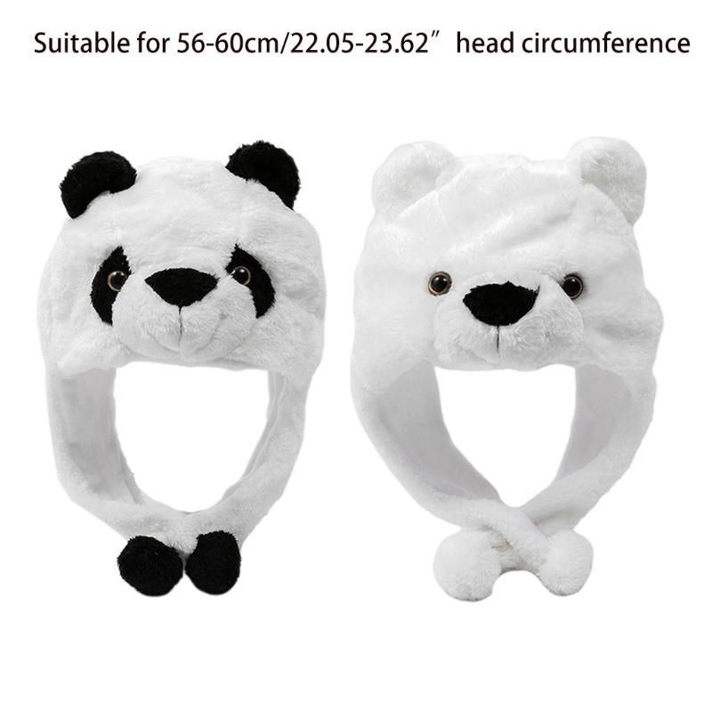 Kawaii Cartoon Tier Panda Hut Niedliche Kopfbedeckung Winddicht Warmer Hut Verkleidung Halloween Cosplay Geschenk für Junge Mädchen Kind Erwachsener