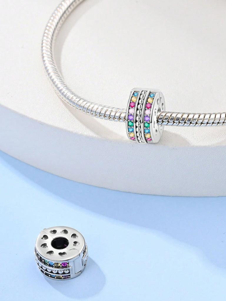 Charms Plata Colored Diamonds Clips And Spacers Bead Copper Plated Fit Copperoriginal Bracelet For Jewelry Making Diy Charm