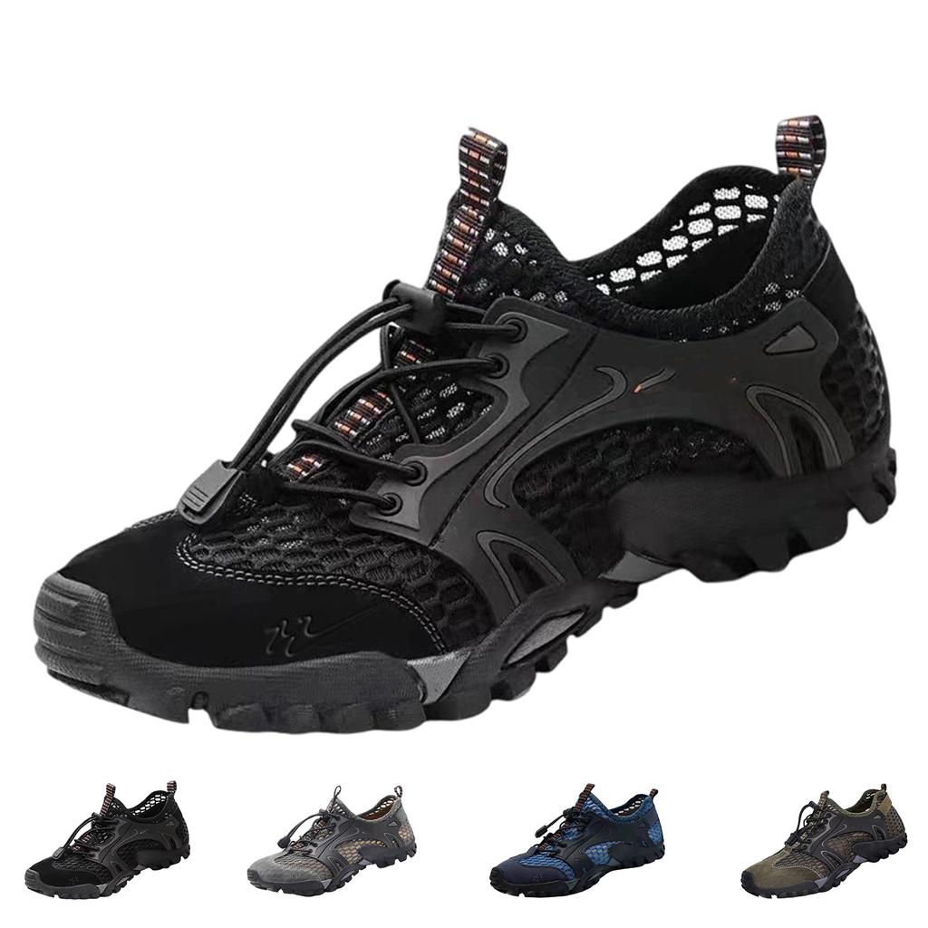 Men's Breathable Mesh Water Shoes Outdoor Hiking Trail Running Athletic Lightweight Quick Drying Sports Sneakers for Trekking