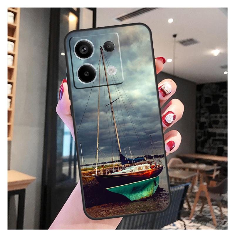 Yacht Sailing Boat Sunset Case For Xiaomi Redmi Note 11 9 10 12 13 Pro Plus 12S 11S 10S 9S Redmi 12 10C 12C 13C Cover