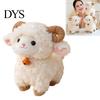 Stuffed Toy with Bells Cute Sheep Plush Doll Bell, Soft Animal Stable Standing Fluffy Croissant Figurine Toy, Curly Fabric Embroidery Details
