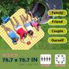 Picnic Outdoor Blankets, Extra Large 79x79in Beach Blanket, Thick 3-Layers Camping Waterproof Mat for Camp Hiking Park, Portable Foldable Rug