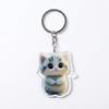 Acrylic Animal Motif Keychain 2D Flat Design Hanging Ornaments Small Cartoon Cat Pendant  Daily