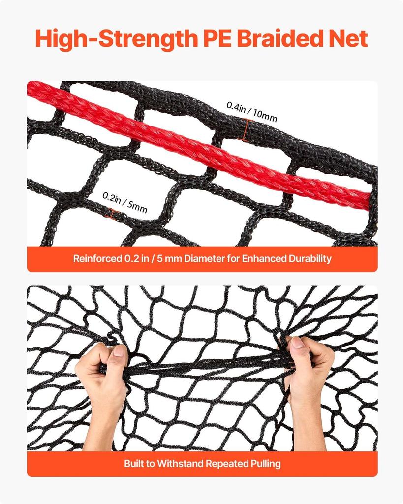 Hömask för rundbalar, 1,5 x 1,5 x 1,5 m, 42 x 42 mm Maskor, PE-material, Knutfri Design, med Självlåsande Buntband, Syttel och Reparationsgarn,