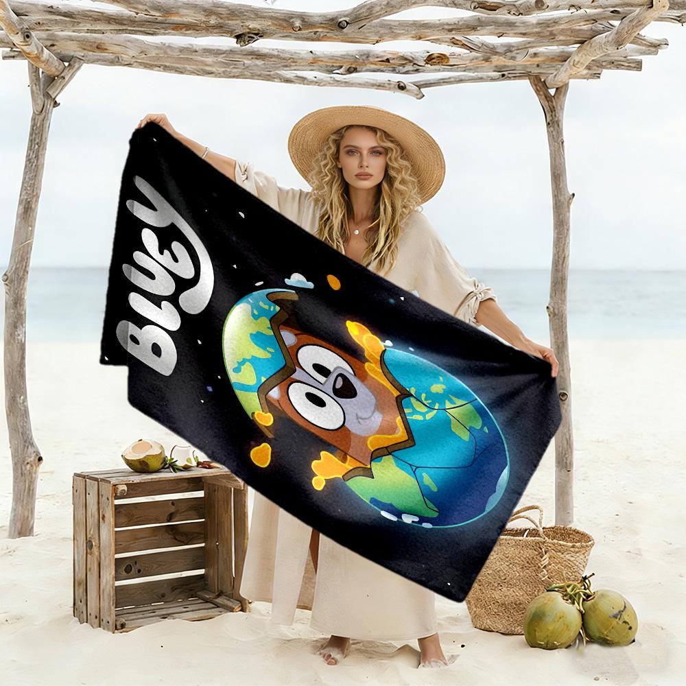 Bluey concert party soft beach towel Comfortable erfect for Travel Beach Swimming Vibrant Pattern Wedding Party Gift