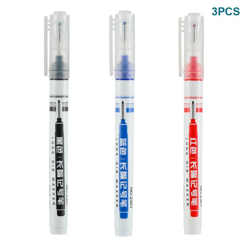 1/3PCS 20mm Long Head Marker Pens Large Capacity Deep Waterproof Four Color Marker Oily Marking Pen Metal Woodworking Tools