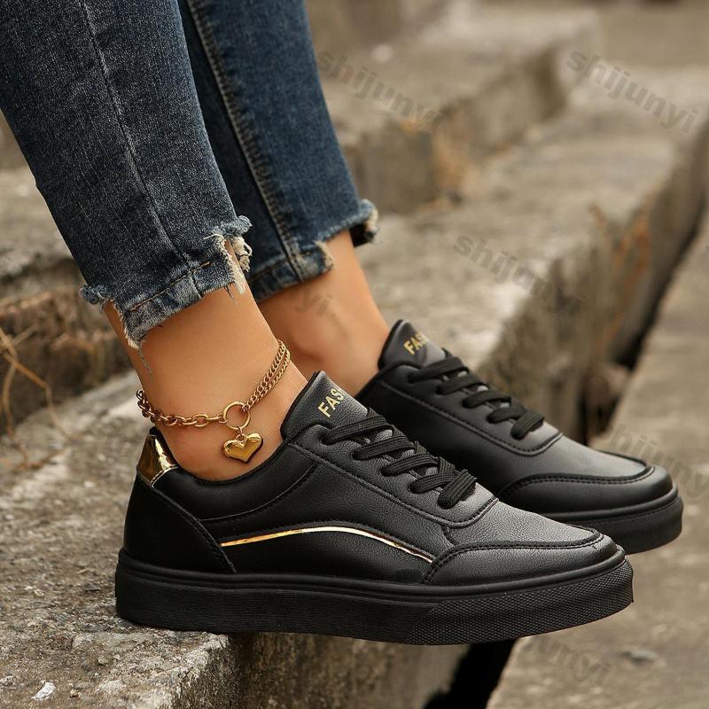 Fashion Women's Platform Sneakers 2025 Spring Autumn New Fashion Thick Bottom Vulcanized Shoes Woman Flat Casual Thick Sole Sports Shoes
