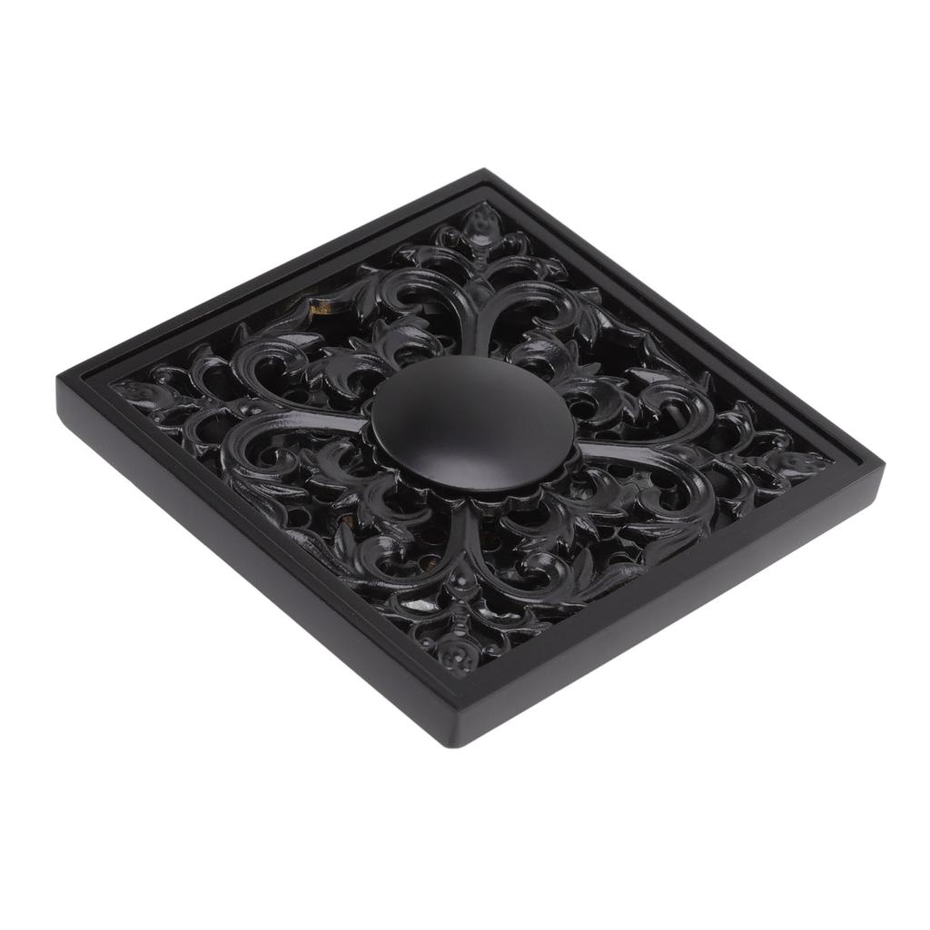 Floor Drain Quadrate Antique European Style Copper Stainless Steel Odor Proof Insect Proof for Bathroom Kitchen