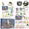 Fishing Tackle Advent Calendar Crankbaits Fishing Lures Gifts Box 24Days Christmas Countdown Calendar Fish Bait for Fisher Men