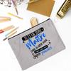 Merci Maitre Print Pencil Bag  Men Travel Toiletry Organizer Bags Makeup Pouch  Teacher's Day Graduation Thanks Gift for Teacher