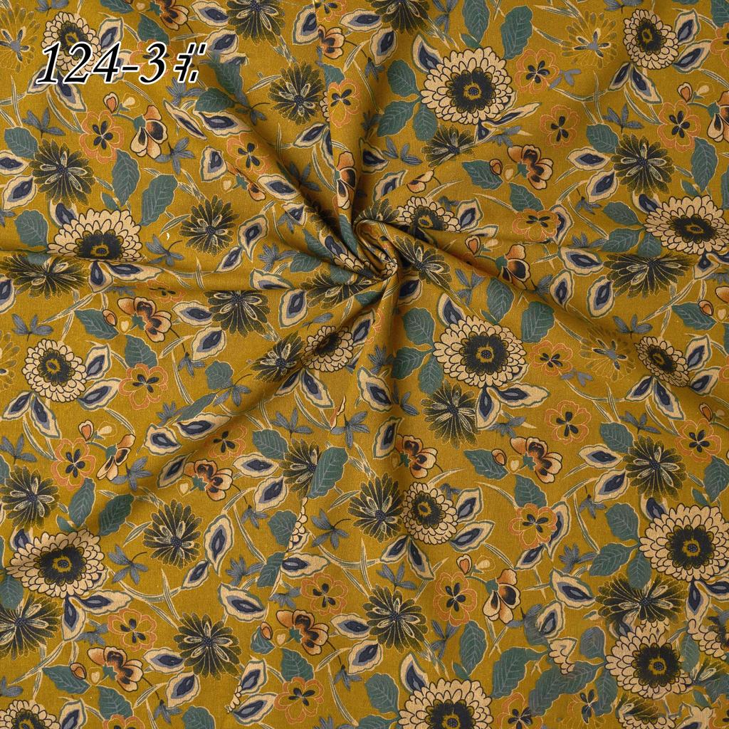 145x100cm Cotton Linen Small Floral Printed Fabric For Women's Clothing, Decorative Fabric DIY Handmade Sewing Cloth Fabric