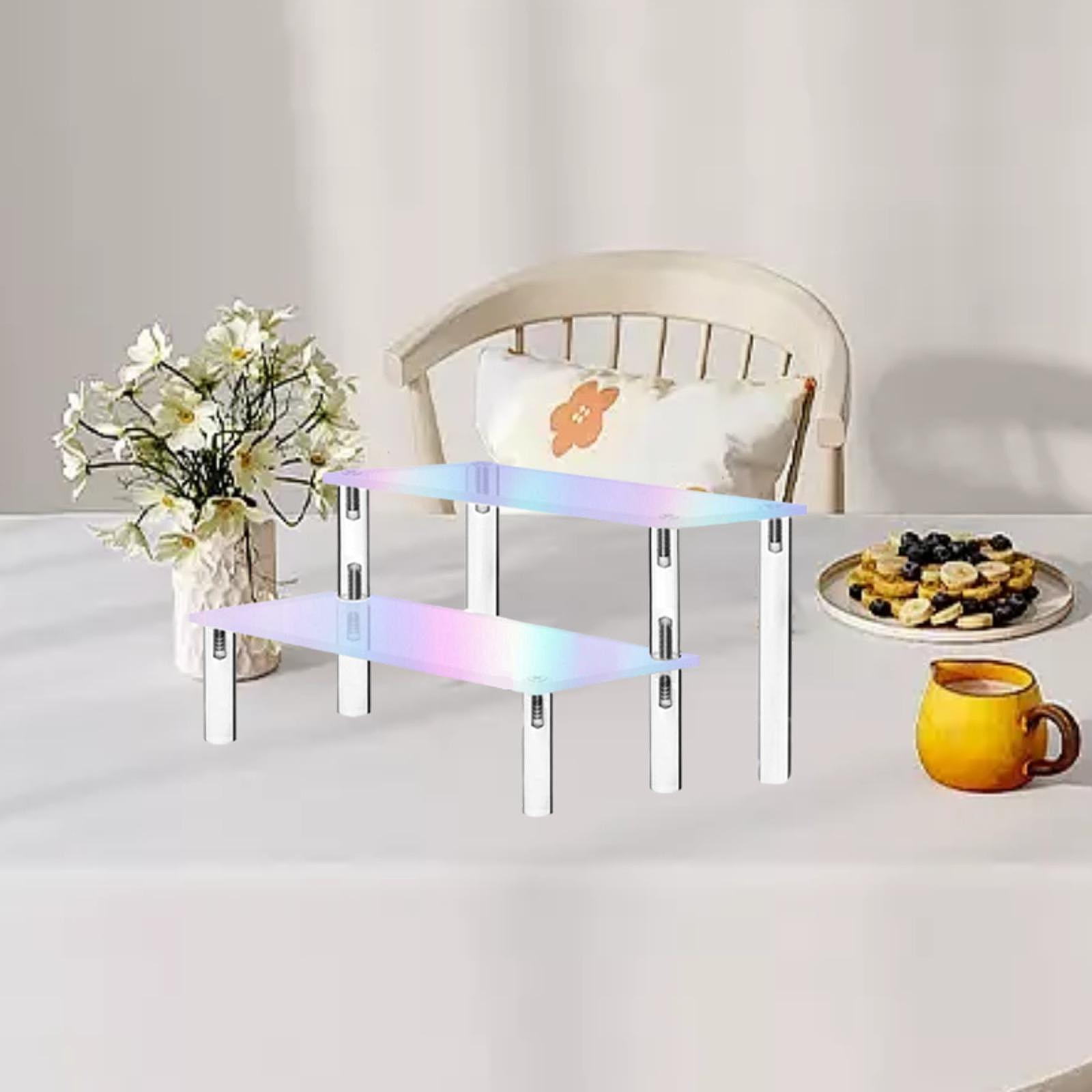 Acrylic Display Riser Countertop Tabletop Modern Display Risers Stand Acrylic Shelves for Candy Statue Dessert Cupcake Cosmetic