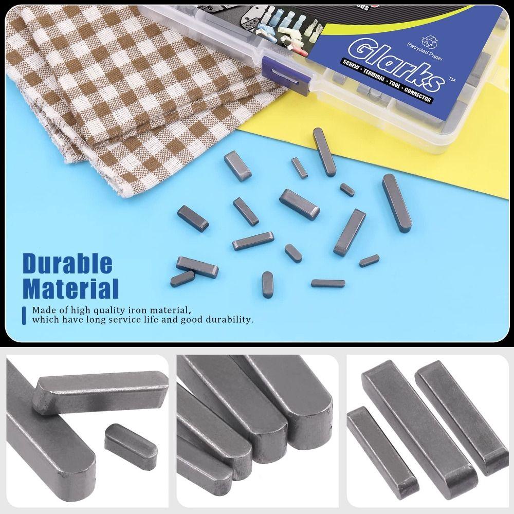 140 Stück 3-6 mm Größenbereich Parallele Stifte Widerstandsfähig Korrosionsbeständig Rundes Ende Flache Schlüssel Rundes Ende Design Kohlenstoffstahl