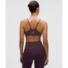 Lululemon WunDer Train Strappy RaCer Bra  Light Support  C D Cup blaCk Plum