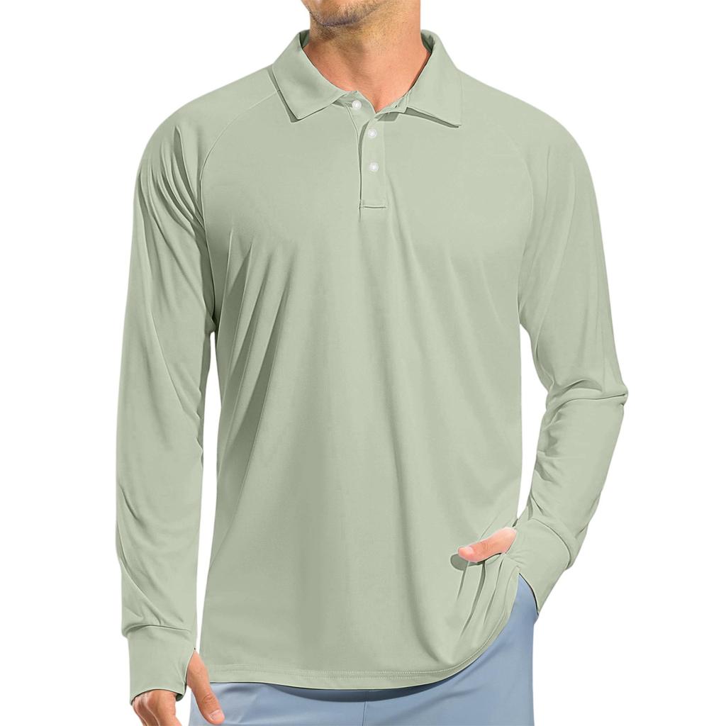 Men's Raglan Long Sleeve Golf Shirt UPF 50+ Lightweight Shirt