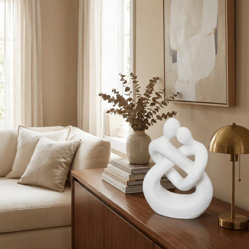 Abstract Design 3D Printed Figure Romantic Couple Embracing Sculpture  Home Decoration