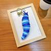 Funny Colorful Caterpillars Keychain Fun Plastic Cartoon Animal Bag Charm Decoration for Women