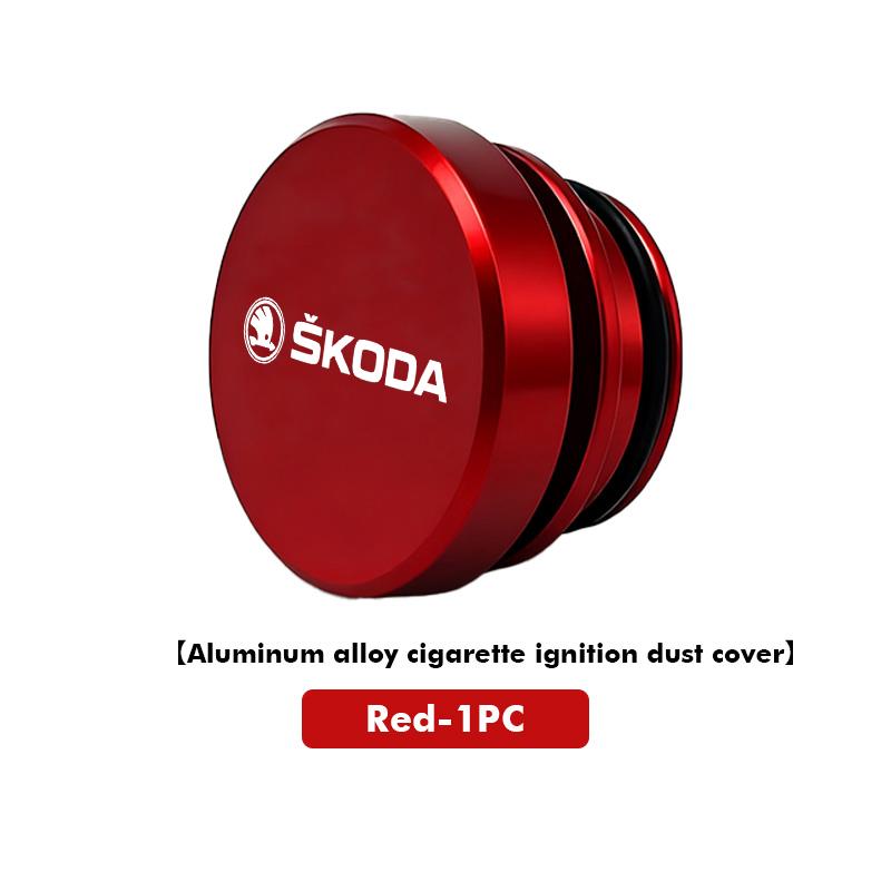 For Skoda 1/2PCS Car Logo Cigarette Lighter Dust Plug Button Socket Protective Cover Kodiaq Octavia 2 3 Rapid Karoq Fabia Kamiq