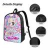 3Pcs Needy Girl Streamer Overload School bags Set for Kids Pen Bags Backpack Sets with Lunch Box For School Students Daypack