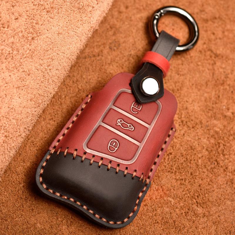 Leather Car Key Cover Case For VW Volkswagen Tiguan MK1 MK2 Magotan Passat B8 Polo Golf 4 5 6 7 mk7 Jetta POLO Eos Scirocco