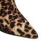 Fashion Kaky's New Leopard Print Pointed Toe High Heel Wolf Teeth Slope Heel Large Women's Boots Short Boots
