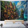 Schöne Küstenlandschaft Wandteppich Hängend Traumhafter Schloss-Wandteppich Haus Schlafzimmer Hängendes Tuch, Strand Picknickmatte Yogamatten