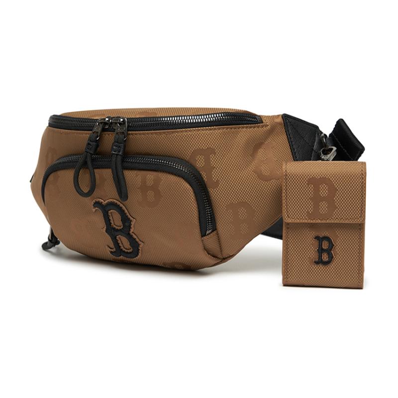 MLB Artificial Leather Sling Bag, Shoulder Bag, Crossbody Bag Regular Unisex Coffee Casual