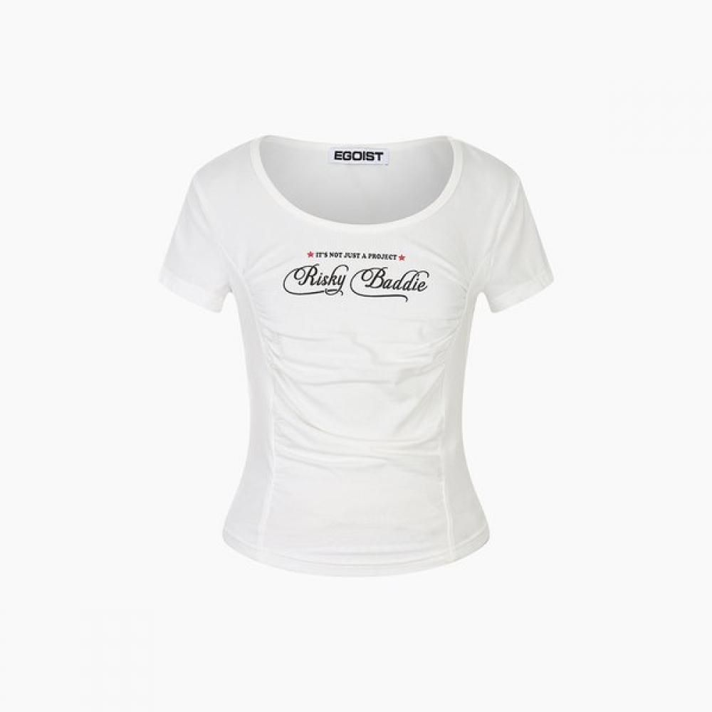 

EgoisT U Neck T shirT wiTh Shirring poinT Hamline Es2ch362 IV/55